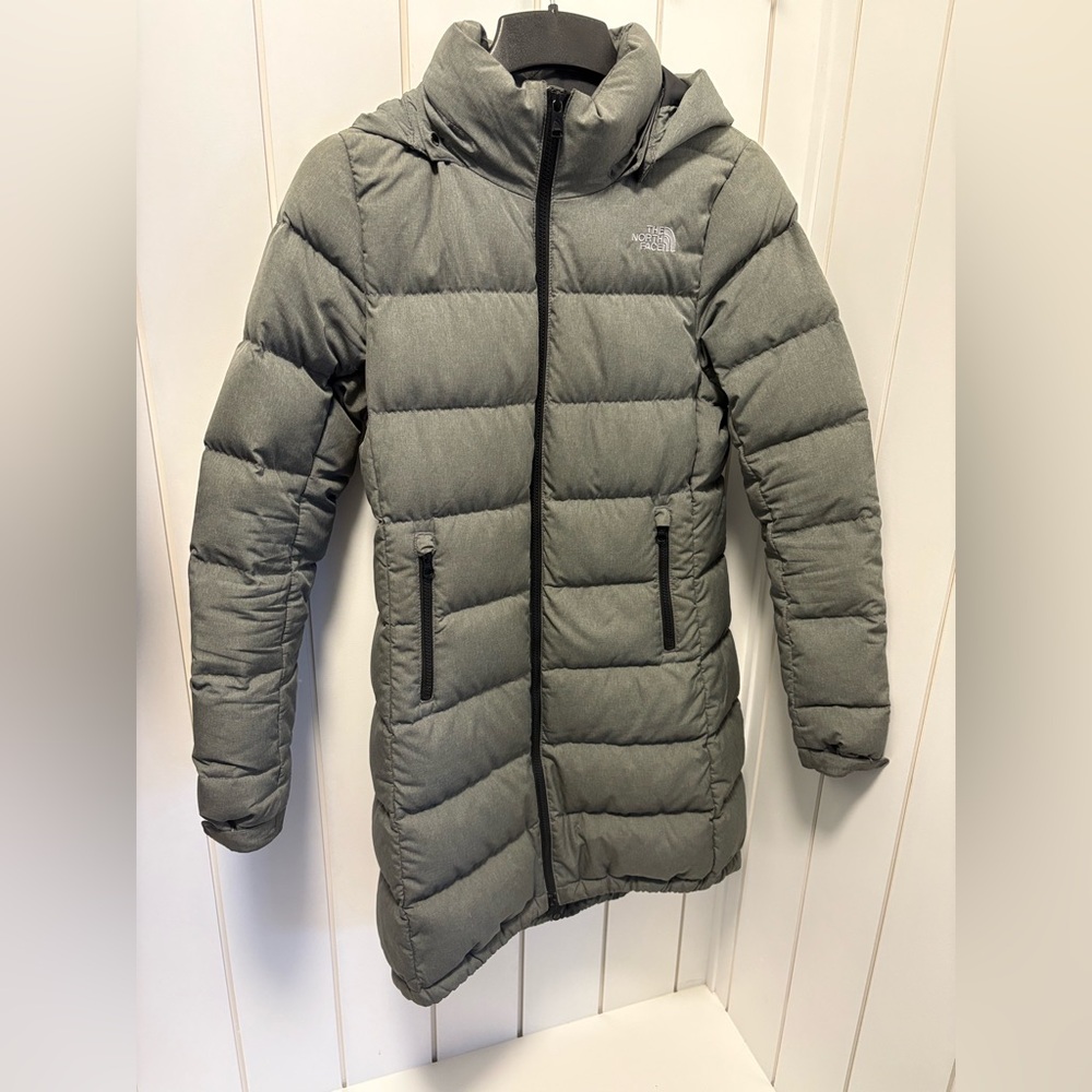 North Face Grey 550 Down puffer jacket Small